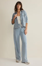 All Day Cropped Knit Denim Jacket